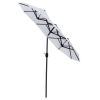 Outsunny Double-sided Patio Umbrella 9.5' Large Outdoor Market Umbrella with Push Button Tilt and Crank, 3 Air Vents and 12 Ribs, for Garden, Deck