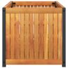 Garden Planter 33.5"x17.7"x17.3" Solid Wood Acacia and Steel
