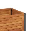 Garden Planter with Shelf 31.5"x17.7"x31.5" Solid Wood Acacia and Steel