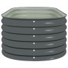 Garden Raised Bed 63"x31.5"x17.3" Galvanized Steel Gray