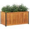 Garden Planter 33.5"x17.7"x17.3" Solid Wood Acacia and Steel