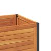 Garden Planter with Shelf 43.3"x17.7"x31.5" Solid Wood Acacia and Steel