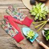 Gardening Work Gloves for Women. Breathable Flower Print 6 Pairs Medium Size
