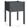 Garden Planter Gray 19.7"x19.7"x27.6" Solid Wood Pine