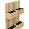 Outsunny 4 Box Raised Garden Bed with Trellis for Vine Flowers & Climbing Plants, 31.5" Tall Wall-Mounted Wood Planter Box Set with Adjustable Height
