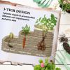 Outsunny 3-Tier Galvanized Steel Raised Garden Bed Kit, 62.25" x 43" x 32.25", 3 Combining Planter Boxes with Rubber Strip Edging
