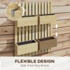 Outsunny 4 Box Raised Garden Bed with Trellis for Vine Flowers & Climbing Plants, 31.5" Tall Wall-Mounted Wood Planter Box Set with Adjustable Height