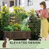 Outsunny Raised Garden Bed with Trellis for Climbing Plants, Vegetable, Grape Vines, Wood Planter with Legs