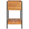 Garden Planter with Shelf 31.5"x17.7"x31.5" Solid Wood Acacia and Steel
