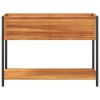 Garden Planter with Shelf 43.3"x17.7"x31.5" Solid Wood Acacia and Steel