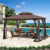 13x10 Outdoor Patio Gazebo Canopy Tent With Ventilated Double Roof And Mosquito net(Detachable Mesh Screen On All Sides),Suitable for Lawn, Garden