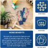 Flowers Blossom Print Gloves; Pack of 12 Medium Size Dark Blue Floral Pattern Workwear Gloves for Women; Cotton Garden Gloves Comfortable Fit; Non-Sli