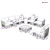 TOPMAX Modern Minimalist 7-Piece Metal Patio Sectional Sofa Set