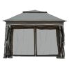Outsunny 11' x 11' Pop Up Canopy, Outdoor Patio Gazebo Shelter with Removable Zipper Netting