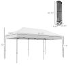 Outsunny 10' x 20' Pop Up Canopy Tent, Instant Sun Shelter with 3-Level Adjustable Height