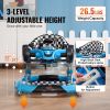 VEVOR 4-in-1 Baby Walker, Foldable Baby Activity Center with Wheels, Adjustable Height, Light, Steering Wheel