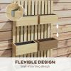 Outsunny 5 Box Raised Garden Bed with Trellis for Vine Flowers & Climbing Plants, 39" Tall Wall-Mounted Wood Planter Box Set with Adjustable Height