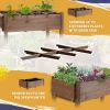Outsunny Raised Garden Bed with 8 Grow Grids, Wooden Outdoor Plant Box Stand with Folding Side Table and Wheels, 49" x 21" x 34", for Vegetables