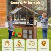 Kid's Mud Kitchen Outdoor Solid Wood Mud Kitchen with Canopy
