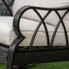 Outsunny Outdoor Wicker Rocking Chair with Padded Cushions, Aluminum Furniture Rattan Porch Rocker Chair w/ Armrest for Garden, Patio, and Backyard