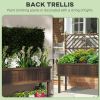 Outsunny Raised Garden Bed with Trellis for Climbing Plants, Vegetable, Grape Vines, Wood Planter with Legs