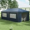 Outsunny 10' x 19.5' Pop Up Canopy Tent with Sidewalls, Height Adjustable Large Party Tent Event Shelter with Leg Weight Bags