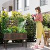 Outsunny Raised Garden Bed with Trellis for Climbing Plants, Vegetable, Grape Vines, Wood Planter with Legs