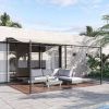 Outsunny 10' x 13' Steel Outdoor Pergola Gazebo, Patio Canopy with Weather-Resistant Fabric and Drainage Holes for Backyard, Deck, Garden, Cream White
