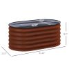 Outsunny 3.5' x 2' x 1.4' Galvanized Raised Garden Bed Kit, Outdoor Metal Elevated Planter Box with Safety Edging