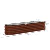 Outsunny 8' x 2' x 1.4' Galvanized Raised Garden Bed Kit, Outdoor Metal Elevated Planter Box with Safety Edging