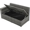 Outdoor 6-Piece All Weather PE Rattan Sofa Set, Garden Patio Wicker Sectional Furniture Set with Adjustable Seat, Storage Box