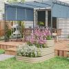 Outsunny 3-Tier Galvanized Steel Raised Garden Bed Kit, 62.25" x 43" x 32.25", 3 Combining Planter Boxes with Rubber Strip Edging
