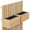 Outsunny 5 Box Raised Garden Bed with Trellis for Vine Flowers & Climbing Plants, 39" Tall Wall-Mounted Wood Planter Box Set with Adjustable Height