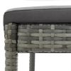 Garden Bar Stools with Cushions 2 pcs Gray Poly Rattan