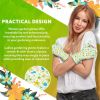 Pack of 12 Ladies Garden Gloves Assorted Floral Cotton Jersey Medium Size Yellow Breathable Gardening Gloves for Woman Resistant PVC Dotted Palm Glove