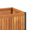 Garden Planter 33.5"x17.7"x17.3" Solid Wood Acacia and Steel