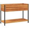 Garden Planter with Shelf 43.3"x17.7"x31.5" Solid Wood Acacia and Steel