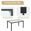 4 Pieces Patio Furniture Set Sofa Coffee Table Steel Frame Garden