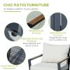 4 Piece Patio Furniture Set, Aluminum Conversation Set, Outdoor Garden Sofa Set with Armchairs, Loveseat, Center Coffee Table and Cushions