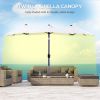 Outsunny Double-sided Patio Umbrella 9.5' Large Outdoor Market Umbrella with Push Button Tilt and Crank, 3 Air Vents and 12 Ribs, for Garden, Deck