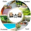 3 Pieces Patio Rattan Furniture Set Cushioned Sofa Storage Table with Shelf Garden