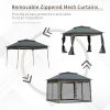 Outsunny 11' x 11' Pop Up Canopy, Outdoor Patio Gazebo Shelter with Removable Zipper Netting
