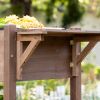 Outsunny Raised Garden Bed with 8 Grow Grids, Wooden Outdoor Plant Box Stand with Folding Side Table and Wheels, 49" x 21" x 34", for Vegetables