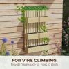 Outsunny 5 Box Raised Garden Bed with Trellis for Vine Flowers & Climbing Plants, 39" Tall Wall-Mounted Wood Planter Box Set with Adjustable Height