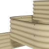 Outsunny 3-Tier Galvanized Steel Raised Garden Bed Kit, 62.25" x 43" x 32.25", 3 Combining Planter Boxes with Rubber Strip Edging