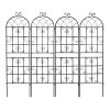 4 Pack Metal Garden Trellis 71" x 19.7" Rustproof Trellis for Climbing Plants Outdoor Flower Support Black