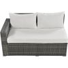 Outdoor 6-Piece All Weather PE Rattan Sofa Set, Garden Patio Wicker Sectional Furniture Set with Adjustable Seat, Storage Box