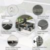 Outdoor 6-Piece All Weather PE Rattan Sofa Set, Garden Patio Wicker Sectional Furniture Set with Adjustable Seat, Storage Box