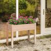 Outsunny Raised Garden Bed with Legs, 34" x 18" x 30", Elevated Wooden Planter Box, Self-Draining with Bed Liner for Vegetables, Herbs