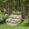Outsunny 3-Tier Galvanized Steel Raised Garden Bed Kit, 62.25" x 43" x 32.25", 3 Combining Planter Boxes with Rubber Strip Edging